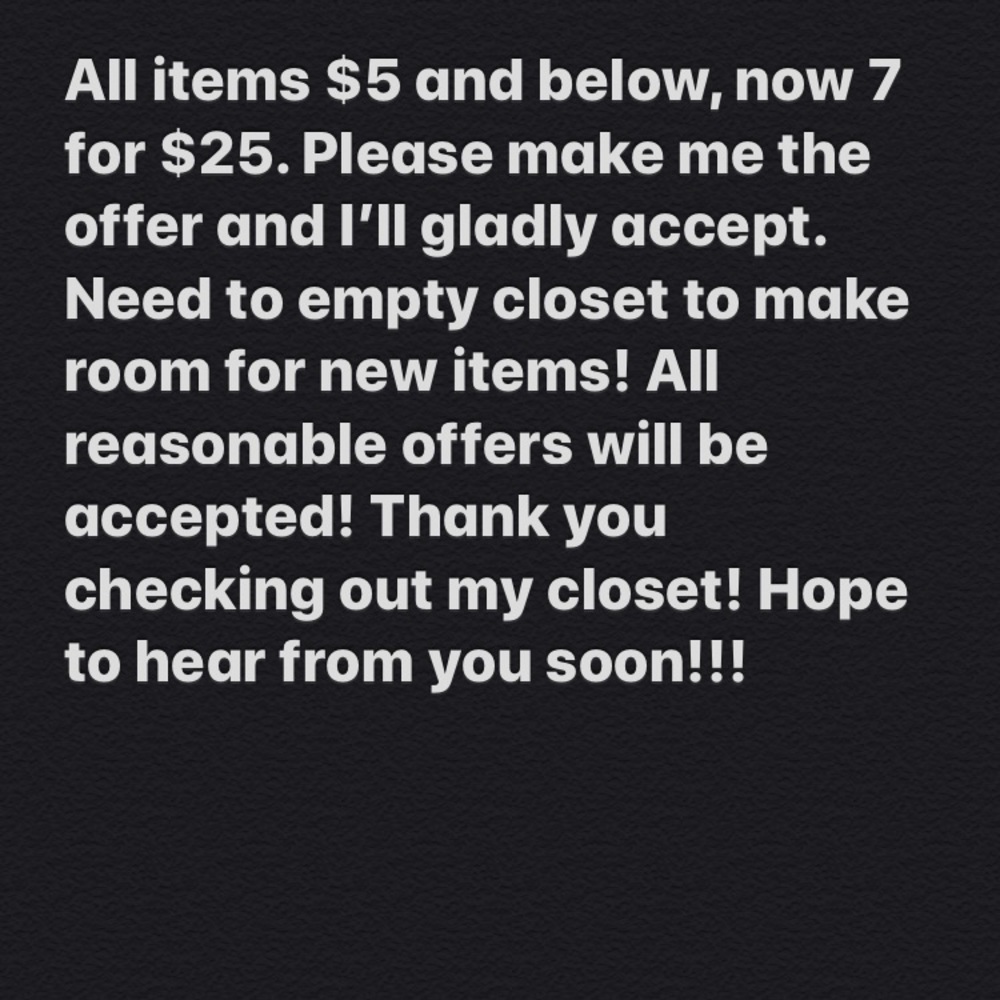 Woman’s bundle of $5 and below ONLY 7 for $25!
